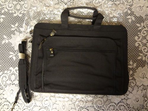 Black Attache Brief Case Shoulder Bag Laptop Soft Sided