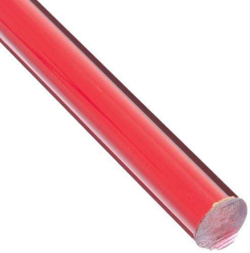 Small Parts Acrylic Round Rod, Translucent Red, 1/2&#034; Diameter, 3&#039; Length
