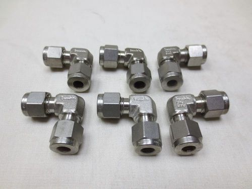 Swagelok ss-400-9 stainless 1/4&#034; tube union elbow 316ss, ss-400-9, (lot of 6) for sale