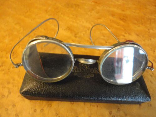 vintage 1920 steam punk eye goggles Willson Kraft Guard  + BOX. ships U.S/Canada