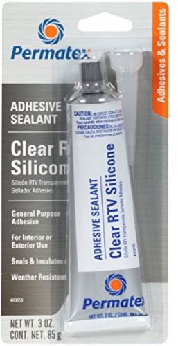 Permatex 80050-12PK Clear RTV Silicone Adhesive Sealant, 3 Oz. (Pack Of 12)