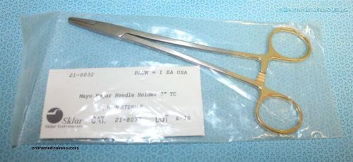 Sklar 7&#034; tc mayo hegar needle holder holding forcep gold handle 21-8032 new for sale