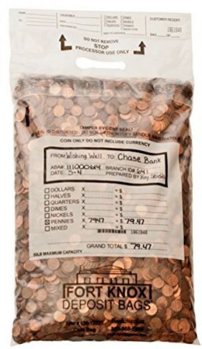 Coin bags - 13 x 22 tamper evident - single handled - box of 100 bags for sale