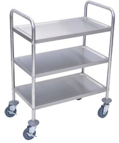 Offex Industrial All Purpose Commercial 3 Shelf Stainless Steel Utility Cart