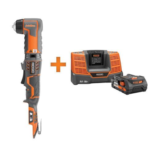Ridgid jobmax 18 volt lithium-ion compact right angle drill driver tool kit for sale