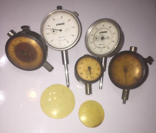 Lot Of 5 Vintage Dial Indicator Gauges Federal Phase II  Unknown