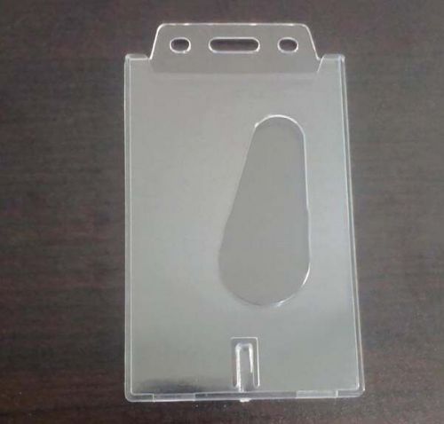 2x Vertical Transparent Hard Plastic Business Credit Card ID Badge Holder LAUS