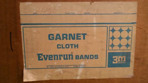 36pc Lot 3M 4&#034; X 11&#034; (9&#034;) EVENRUN BANDS Garnet Cloth 40e Spindle Sander Sleeve