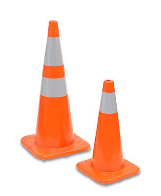 28&#034; Traffic Construction Safety Cone - Orange with 3M Reflective Band (1 Cone)