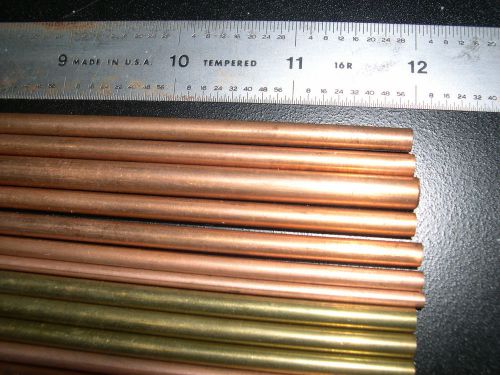 Copper &amp; Brass tubes 12&#034; various ID &amp; OD BAKERS DOZEN