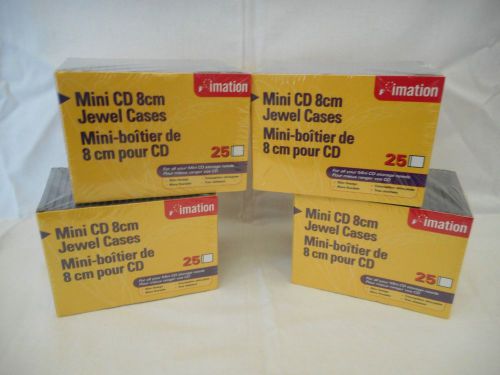 New Box of 25 Imation Mini CD 8cm Jewel Storage Cases Clear (NO DISCS)