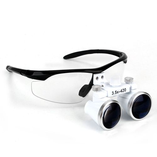 Dental Binocular Loupes 3.5Xzoom Optical Magnifying Glasses+LED Head light Lamp