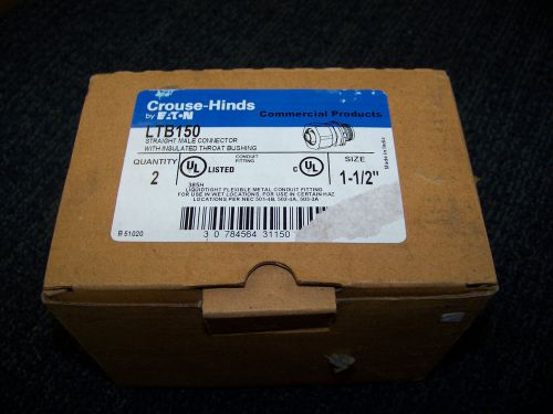 Crouse-Hinds by Eaton Straight Male Connector 1 1/2&#034; 2 ea. LTB150 New