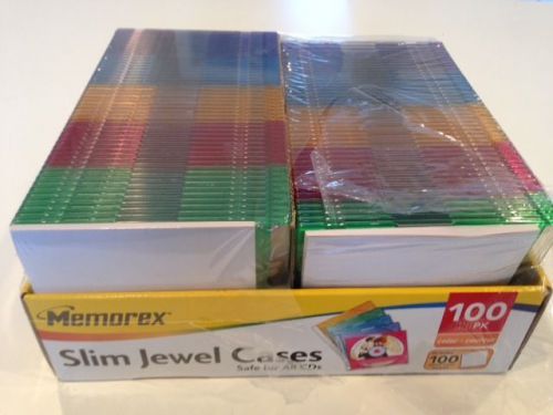Unused 95 CD/DVD Slim Jewel Cases 5mm Assorted Colors Opened/unused 95 cases