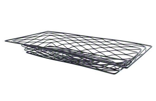 American Metalcraft BNBB32 Rectangular Birdnest Wire Basket, Medium, Black