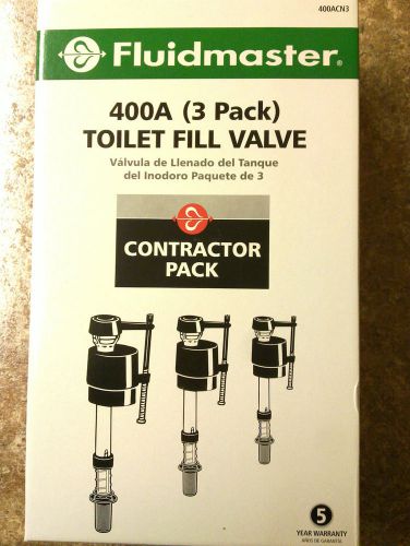 New Fluidmaster Toilet Fill Valve 400A - 3 Pack with clear and easy instructions