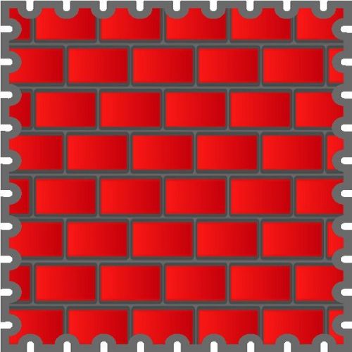 30 Custom Red Brick Stamp Art Personalized Address Labels