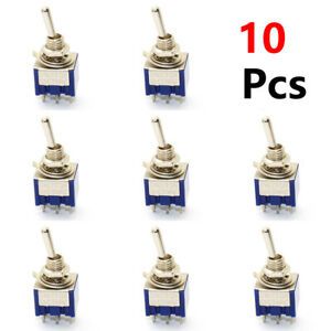 10 Pcs 6-Pin SPDT ON-OFF-ON 6A 125VAC\3A 250VAC Toggle Switches MTS-203