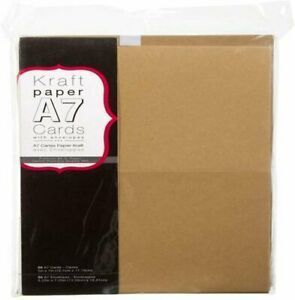 Darice 1210-82 50-Piece Blank Cards and Envelopes, 5 by 7-Inch, Beige