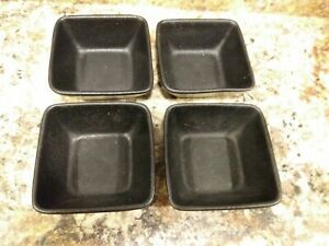 BUGAMBILIA BLACK CAST ALUMINUM Resin coated black 5-1/2&#034; BOWL set of 4 bin 1010
