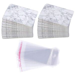 Earring Cards Set 100 Pcs Paper Earring Display Cards with Self-Seal Bags NEW