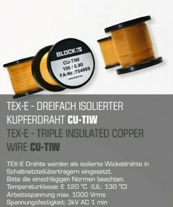 0,20mm Dreifach isolierter Kupferlackdraht TEX-E, CU-TIW, RUPATEX, Schaltdraht