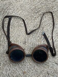 Vintage 1930’s 1940’s Welding / Safety Goggles Steampunk Glasses - Made in USA