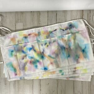 Apron Lot (7) Three Pocket Tie Back Tie Dye Craft Waitress Art NEW