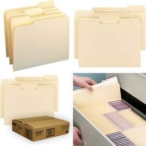 Smead File Folder, 1/3-Cut Tab, Assorted Position, Letter Size, Manila, 100 Per
