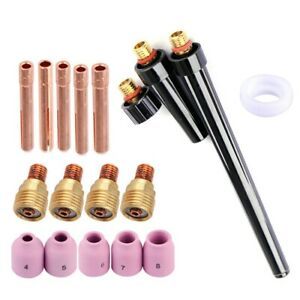 18 PCS TIG Welding Torch Stubby Gas Lens Collet Glass Cup Kit For WP-9 WP-20 /25