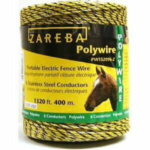 Zareba PW1320Y6-Z 400m Polywire with 6 Conductors-1320ft