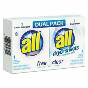 ALL Free &amp; Clear HE Laundry Detergent/Dryer Sheet Pack, 100 Packs (VEN2979355)