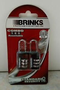 2Pk Brinks 165-20251 Zinc 22mm 3 Digit Resettable Padlocks ~ Free Shipping