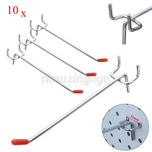 10 Pcs 6&#039;&#039; Pegboard Hook Assortment Variety Set Garage Storage Shelf Hanger
