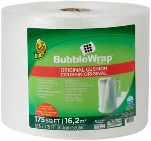 Duck Brand Bubble Wrap Roll, Original Cushioning, 12&#034; 12 in. x 175 ft.