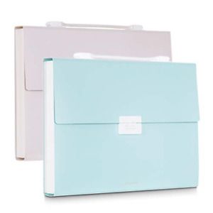 2 Packs Expanding File Folder, 13 Pockets Accordion Folder with Handle, A4 Size