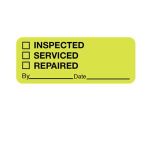 NEV&#039;S CS-15890 Inspected, Service and Repaired&#034; 7/8&#034; x 2-1/4&#034; Flr Chart w/Black