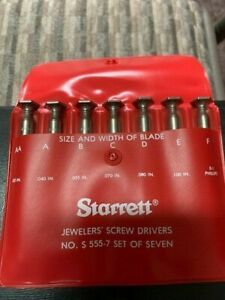 L.S. STARRETT JEWELERS/PRECISION SCREWDRIVER SET S555Z-7 NEW UNUSED