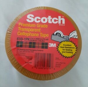 Scotch 610 Premium Grade Transparent Cellophane Tape 72 yds Length x 2 inches