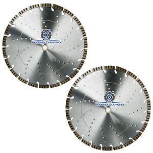 2Pk 14” Turbo Segmented Diamond Blade Teardrop Keyhole Gullet General Purpose