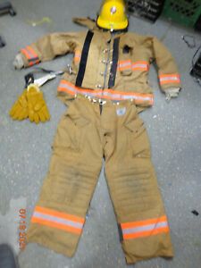 Morning Pride Turnout Jacket 46 chest pants 36 x 30 bullard helmet FX NEW Gloves