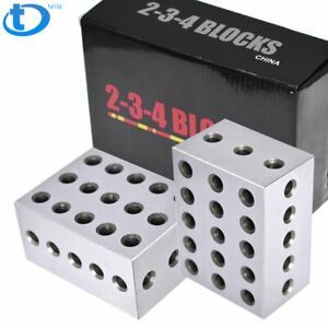1 Matched Pair Ultra Precision  2-3-4 Blocks 23 Holes .0002&#034; Precision Machinist