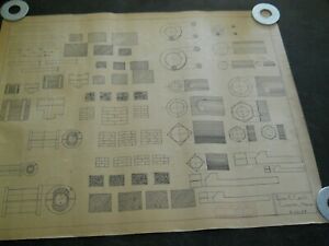 Original Vintage 1928 Mechanical Drawing of Assorted Design