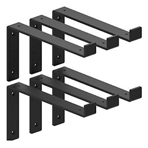 Shelf Brackets- 6-Pack Lip Brackets for Shelves, Industrial Forged Raw Floating