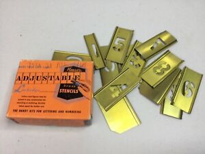 Reese&#039;s Adjustable Brass Stencil Gothic Figures Set 1” Original Box Complete