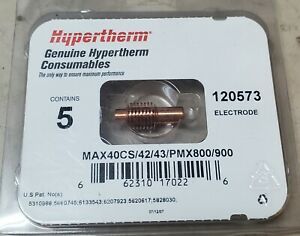Hypertherm 120573 40A-55A Electrode Torch Max42/43/40cs/PMX600/800/900 Qty.5