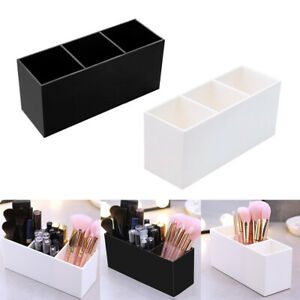 Makeup Brush Eyebow Set Case 3 Slot Rectanglar Cosmetic Organizer 2Pcs