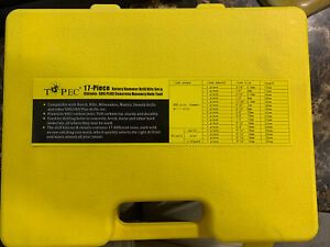 Topec 17pcs SDS Rotary Hammer Drill Bits Chisel Bits Hole Tool Set Masonry