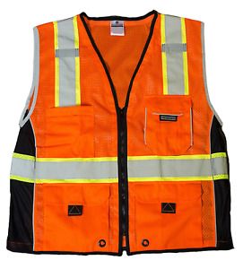 Kishigo  1514  Ultra - Cool  Polyester  Black  Series  Heavy  Duty  Vest ,  2X -