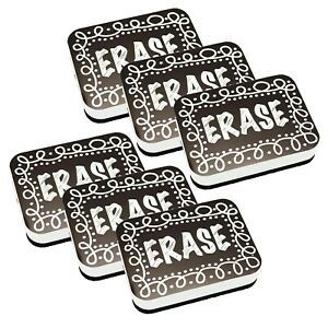 CHALK LP MAG WHTBRD ERASER 6PK